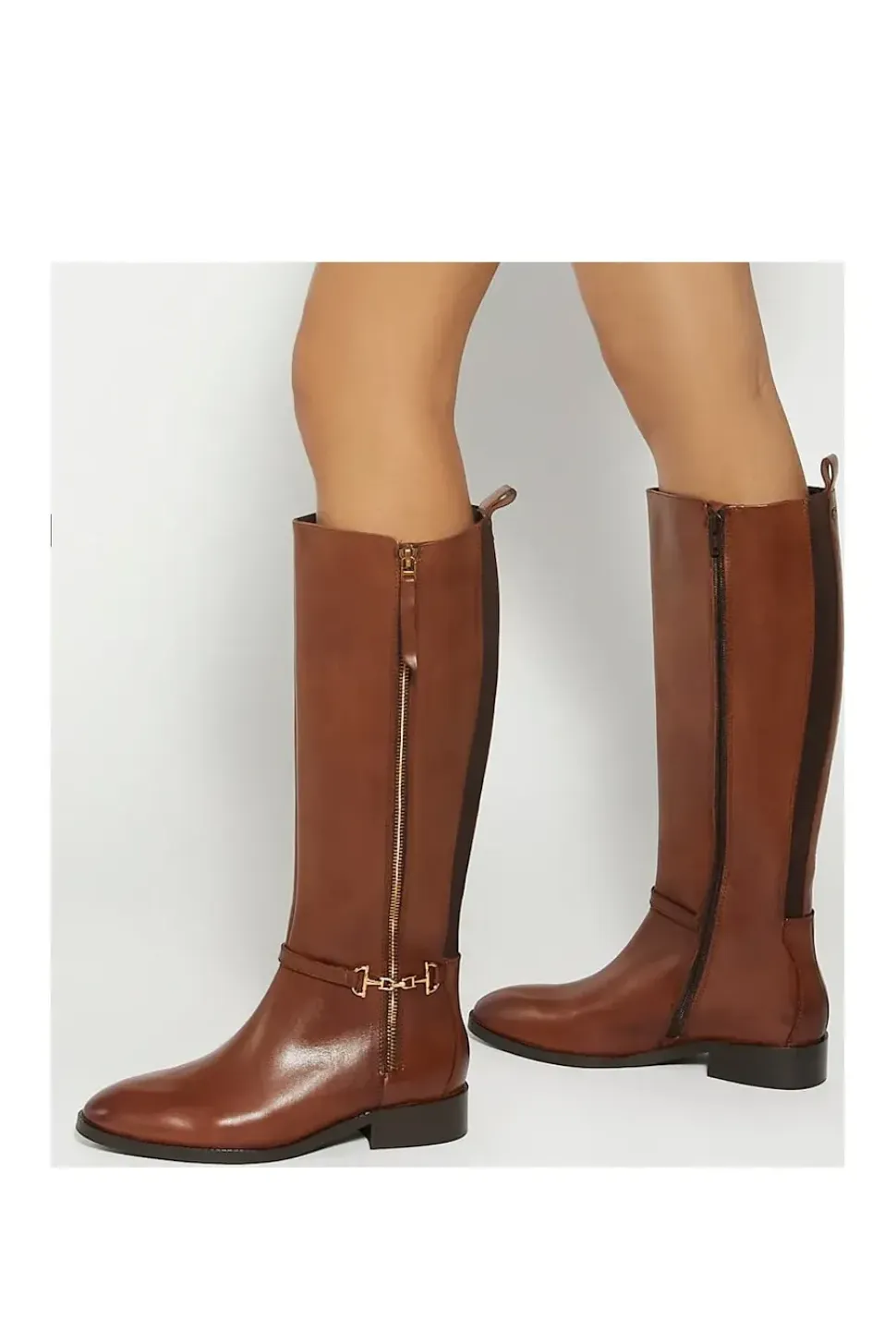 Wide Fit 'Taylyn' Leather Knee High Boots