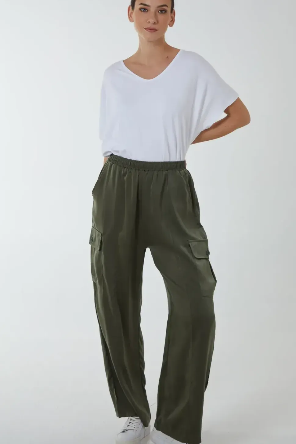 Wide Leg Cargo Trousers