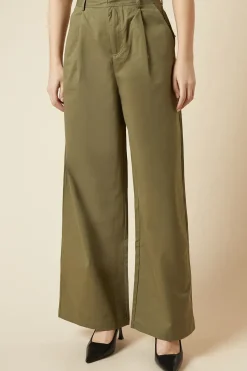 Wide Leg Cotton Trousers