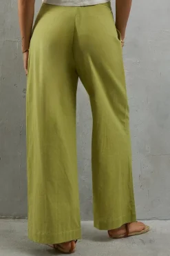 Wide Leg Crop Linen Trouser