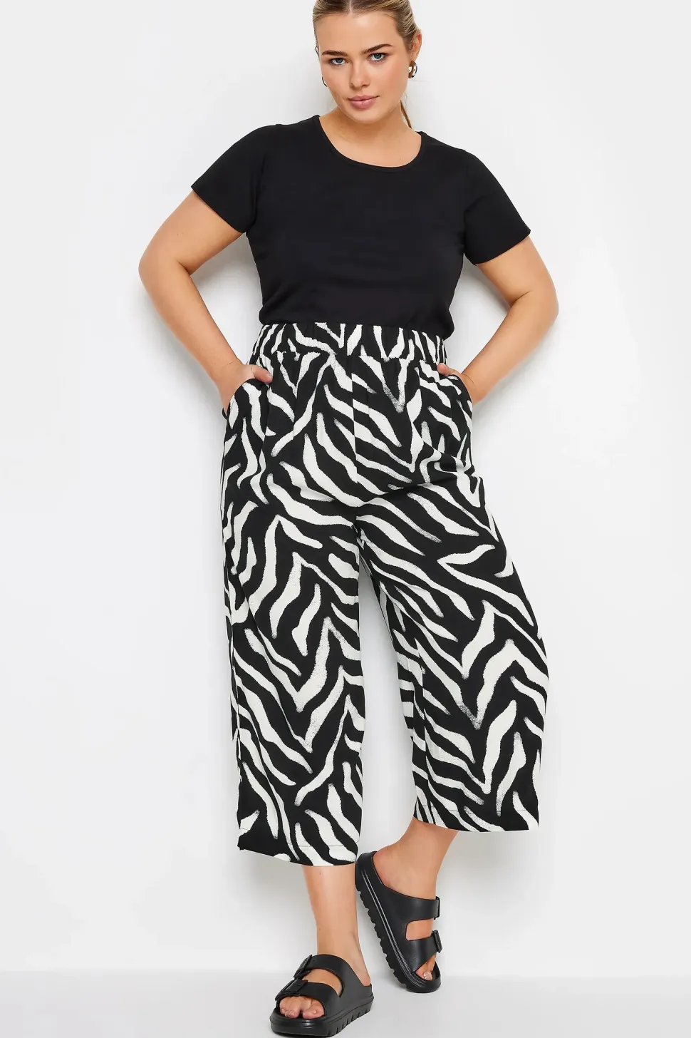 Wide Leg Cropped Trousers