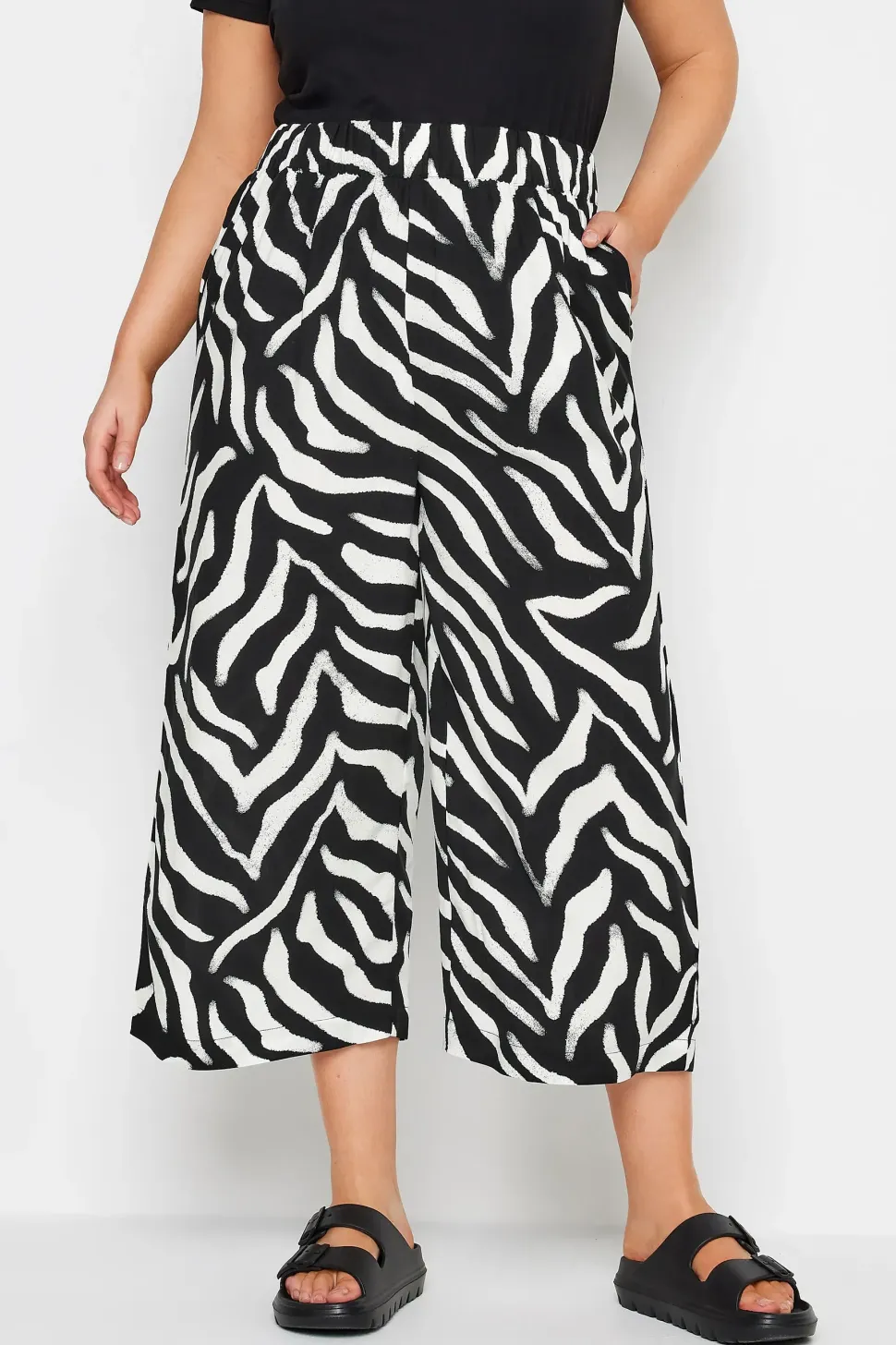 Wide Leg Cropped Trousers