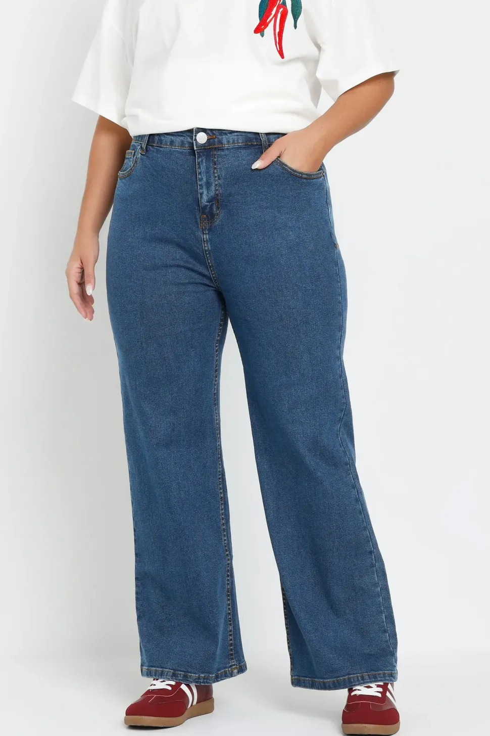 Wide Leg Denim Jeans