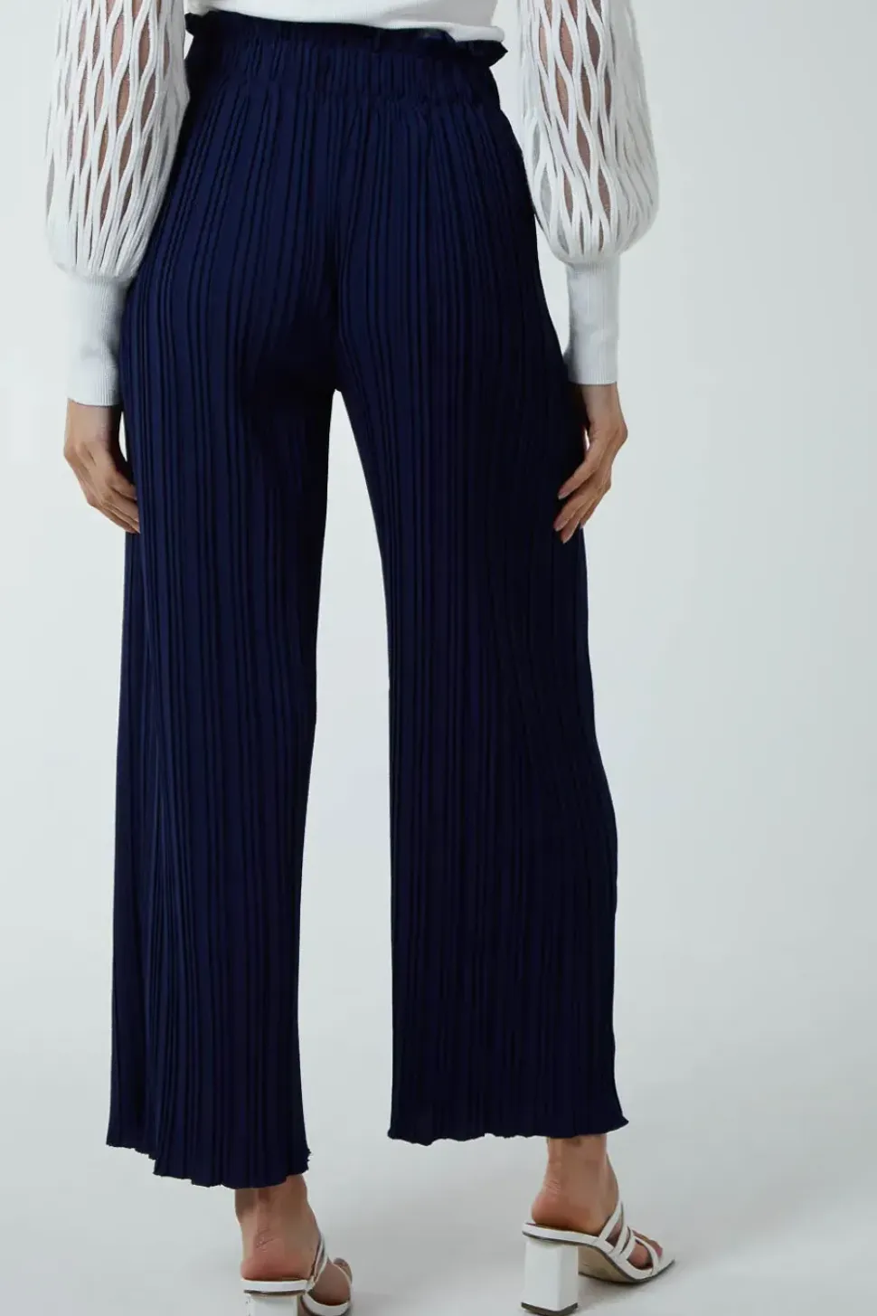 Wide Leg Pleated Trousers