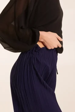 Wide Leg Pleated Trousers