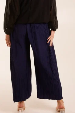 Wide Leg Pleated Trousers
