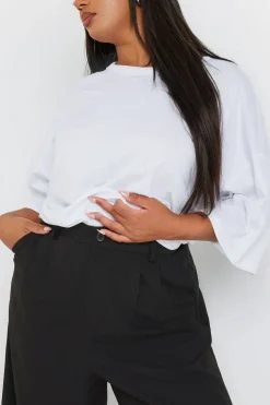 Wide Leg Pleat Front Trousers