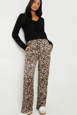 Wide Leg Satin Trousers