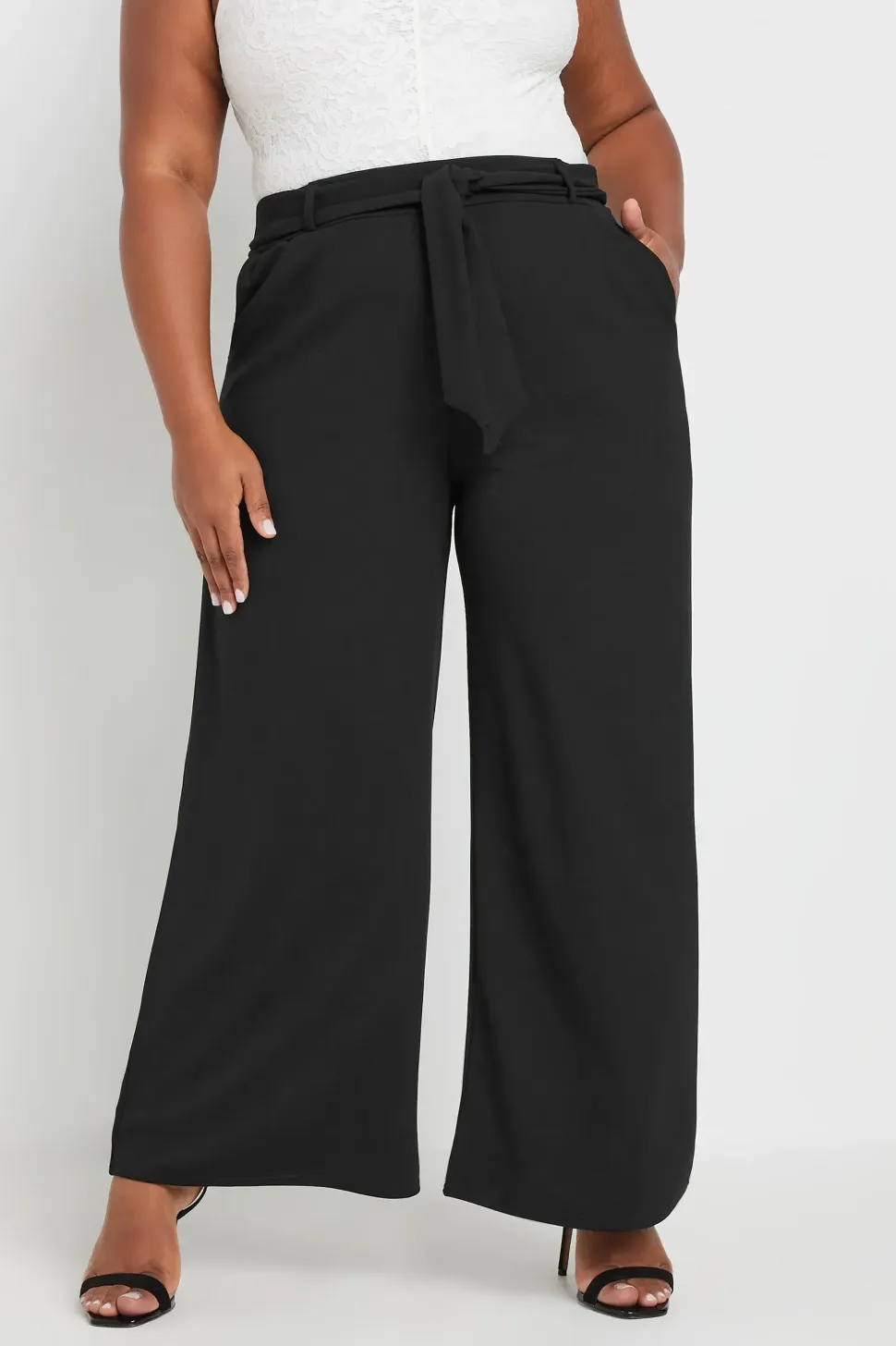 Wide Leg Scuba Trousers