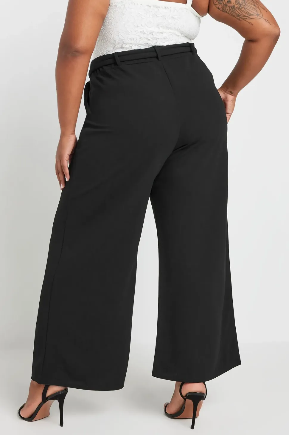 Wide Leg Scuba Trousers