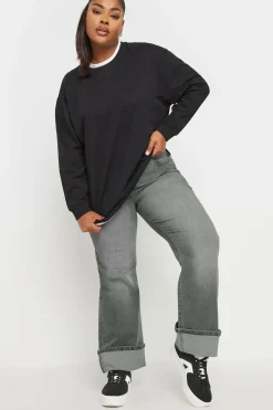 Wide Leg Turn Up Jeans