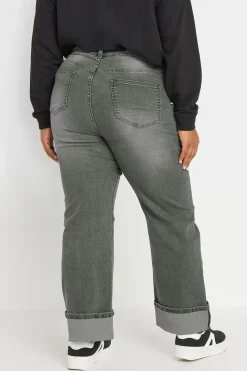 Wide Leg Turn Up Jeans