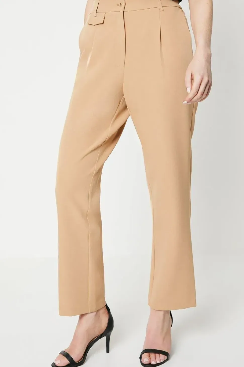 Wide Leg Zip Pocket Detail Trouser