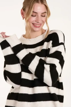 Wide Stripe Crew Neck Jumper Dress