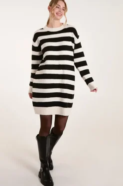 Wide Stripe Crew Neck Jumper Dress