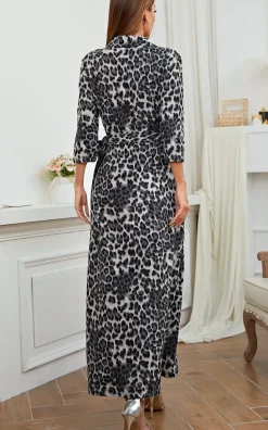 Wild Animal Print Maxi Wrap Dress