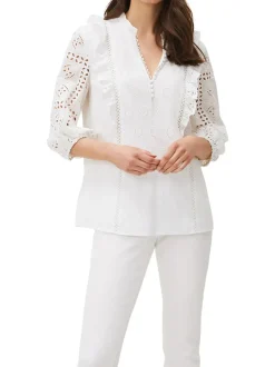 Willa Broderie Blouse-Textured