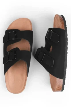Willow' Two Strap Flat Sandals With Buckle Detail