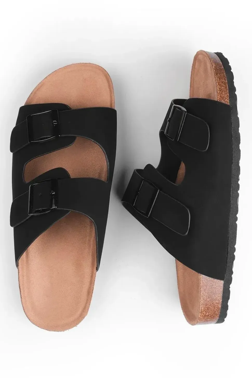 Willow' Two Strap Flat Sandals With Buckle Detail
