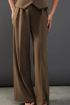 Wool Blend Relaxed High Waisted Wide Leg Trouser