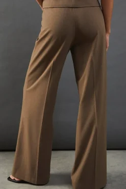 Wool Blend Relaxed High Waisted Wide Leg Trouser