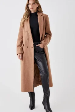 Wool Double Breasted Longline Coat