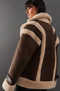 Wool Lined Shearling Biker Jacket