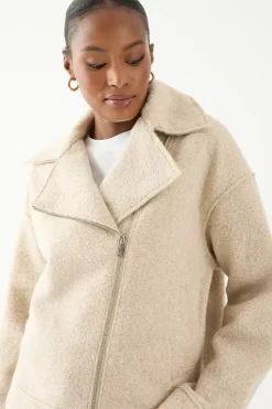 Wool Look Biker Jacket