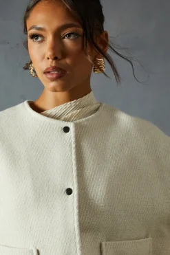 Wool Look Textured Jacket