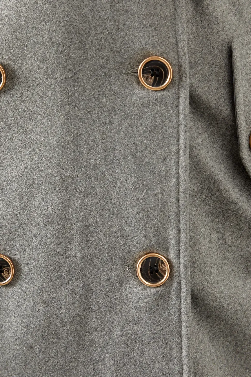 Wool Mix Military Belted Trench Coat