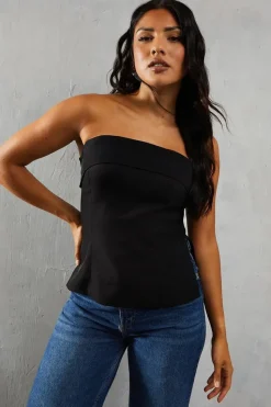Woven Bandeau Longline Top