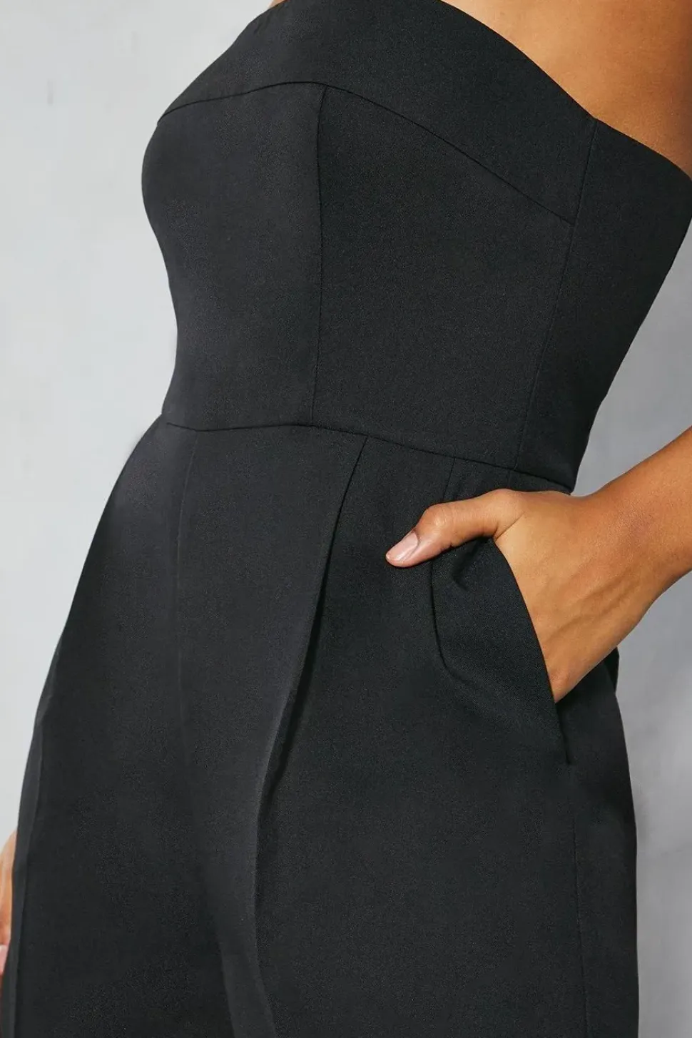 Woven Bandeau Straight Leg Jumpsuit