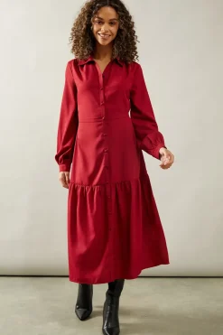 Woven Collared Shirt Dress