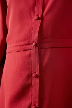 Woven Collared Shirt Dress