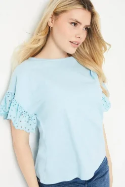 Woven Frill Detail Slouchy Top