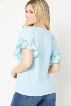 Woven Frill Detail Slouchy Top
