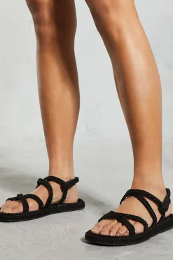 Woven Strappy Rope Sandals