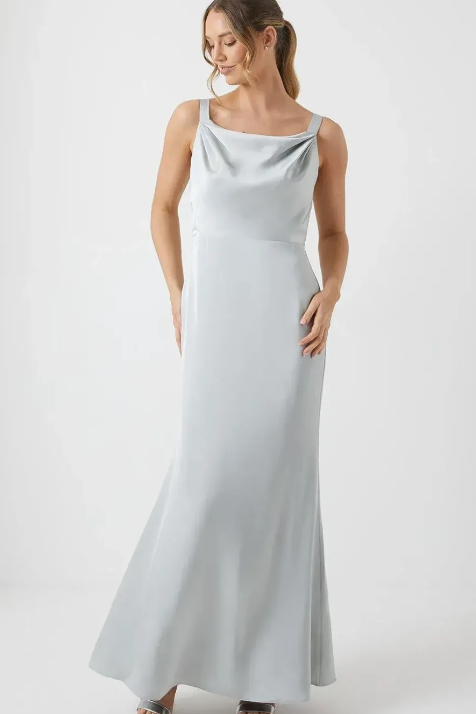 Wrap Back Cami Satin Bridesmaid Dress