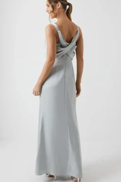 Wrap Back Cami Satin Bridesmaid Dress