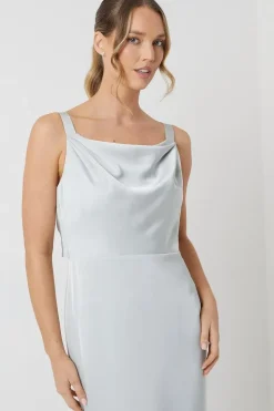 Wrap Back Cami Satin Bridesmaid Dress