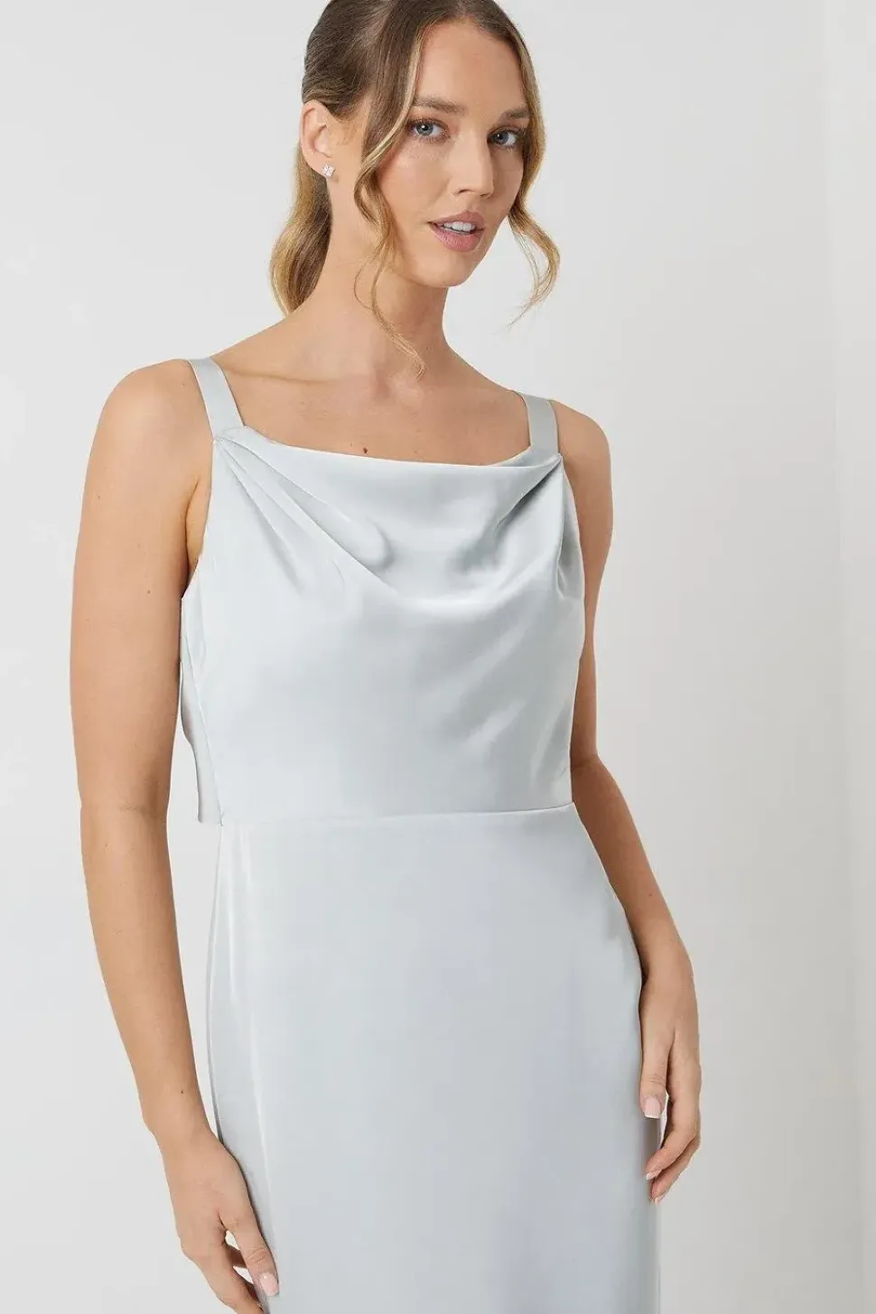 Wrap Back Cami Satin Bridesmaid Dress
