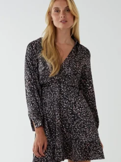 Wrap Bust Mini Shirt Dress