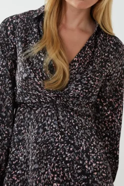 Wrap Bust Mini Shirt Dress