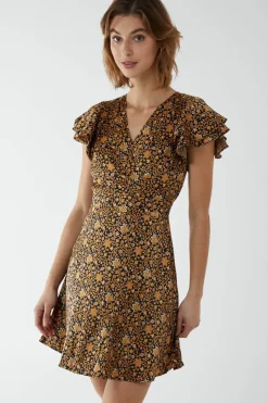 Wrap Frill Mini Dress