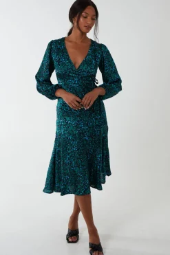 Wrap Front Midi Dress