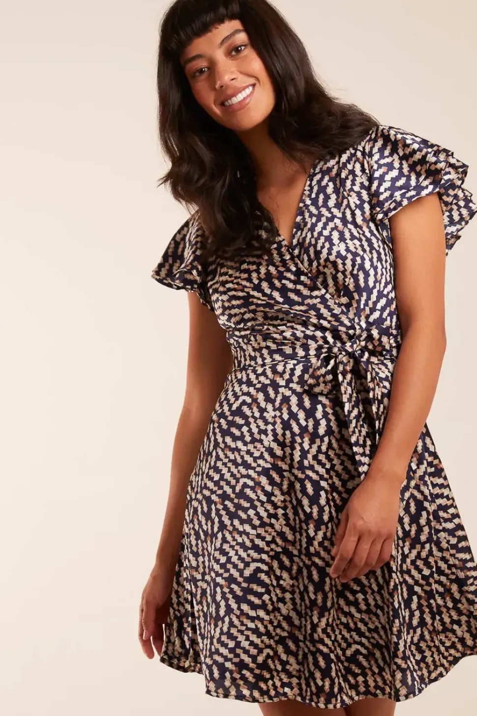 Wrap Ruffle Mini Dress