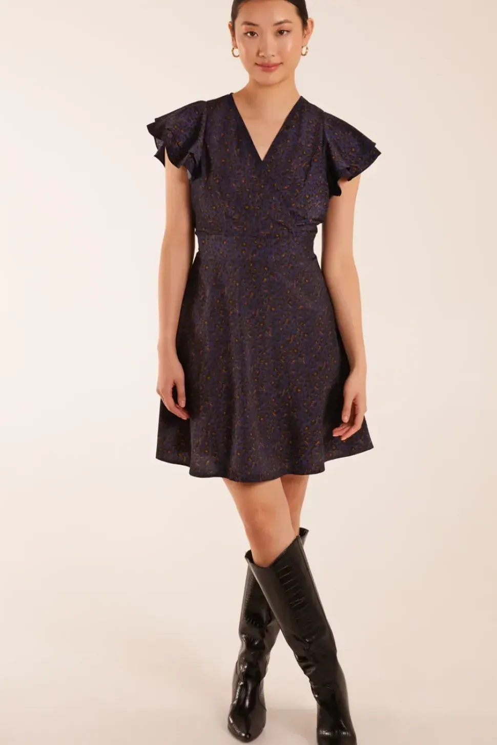 Wrap Ruffle Mini Dress