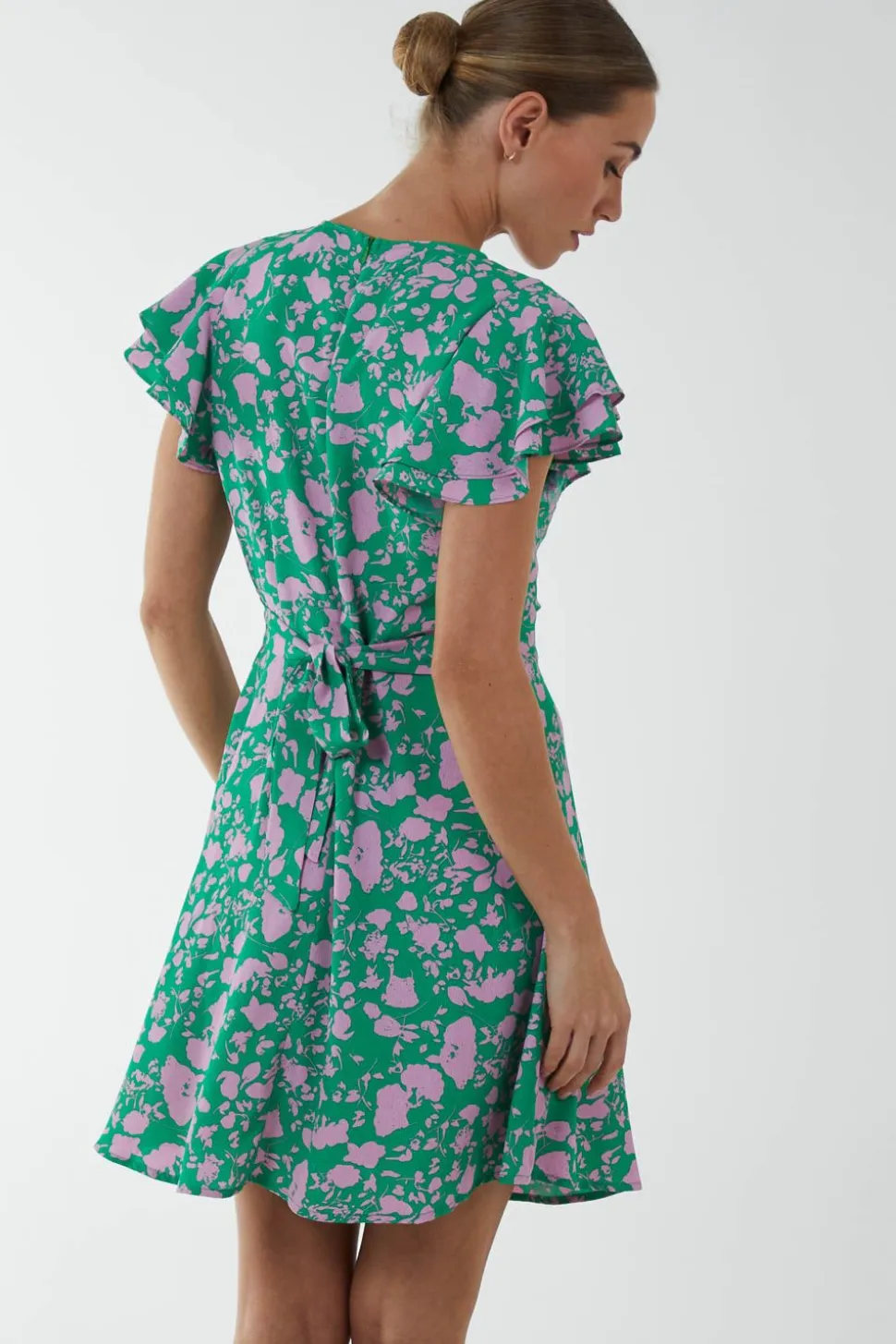 Wrap Ruffle Mini Dress
