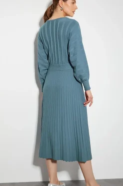 Wynn Knit Wrap Midi Dress