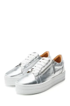 'Abbiy' Metallic Leather Casual Trainers